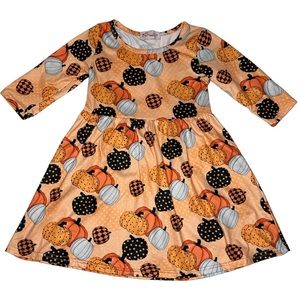 Clover Cottage Pumpkins Print Dress Size 4T